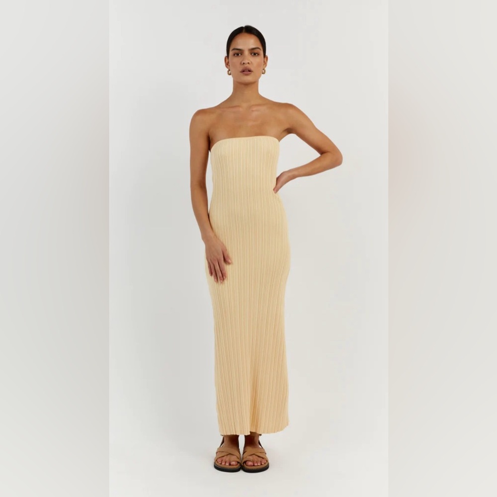 DISSH Sienna Lemon Bandeau Midi Dress